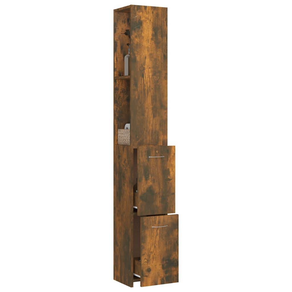 vidaXL Badschrank Räuchereiche 25x26,5x170 cm Holzwerkstoff