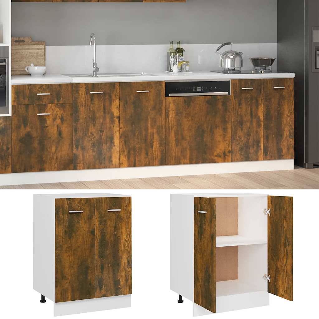 vidaXL Unterschrank Räuchereiche 60x46x81,5 cm Holzwerkstoff