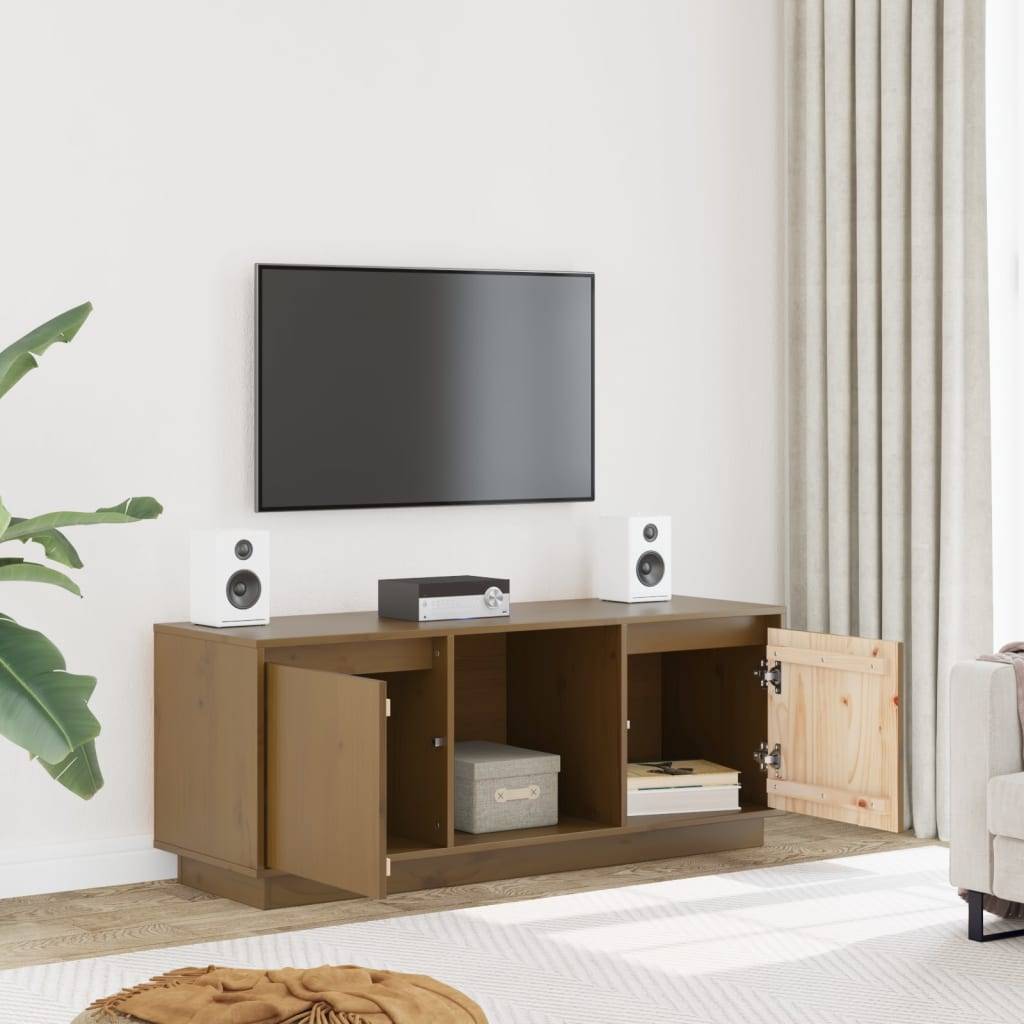 vidaXL TV-Schrank Honigbraun 110,5x35x44 cm Massivholz Kiefer