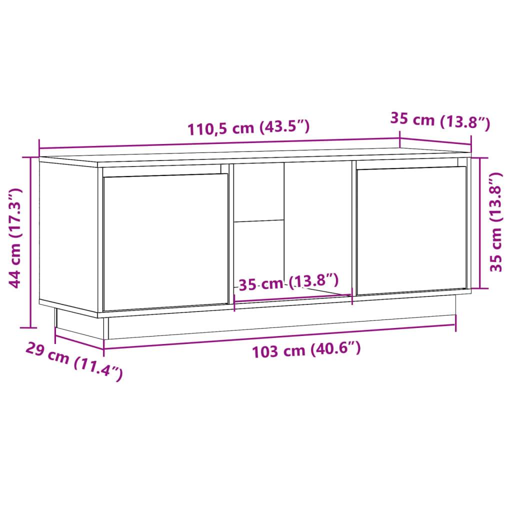 vidaXL TV-Schrank Honigbraun 110,5x35x44 cm Massivholz Kiefer