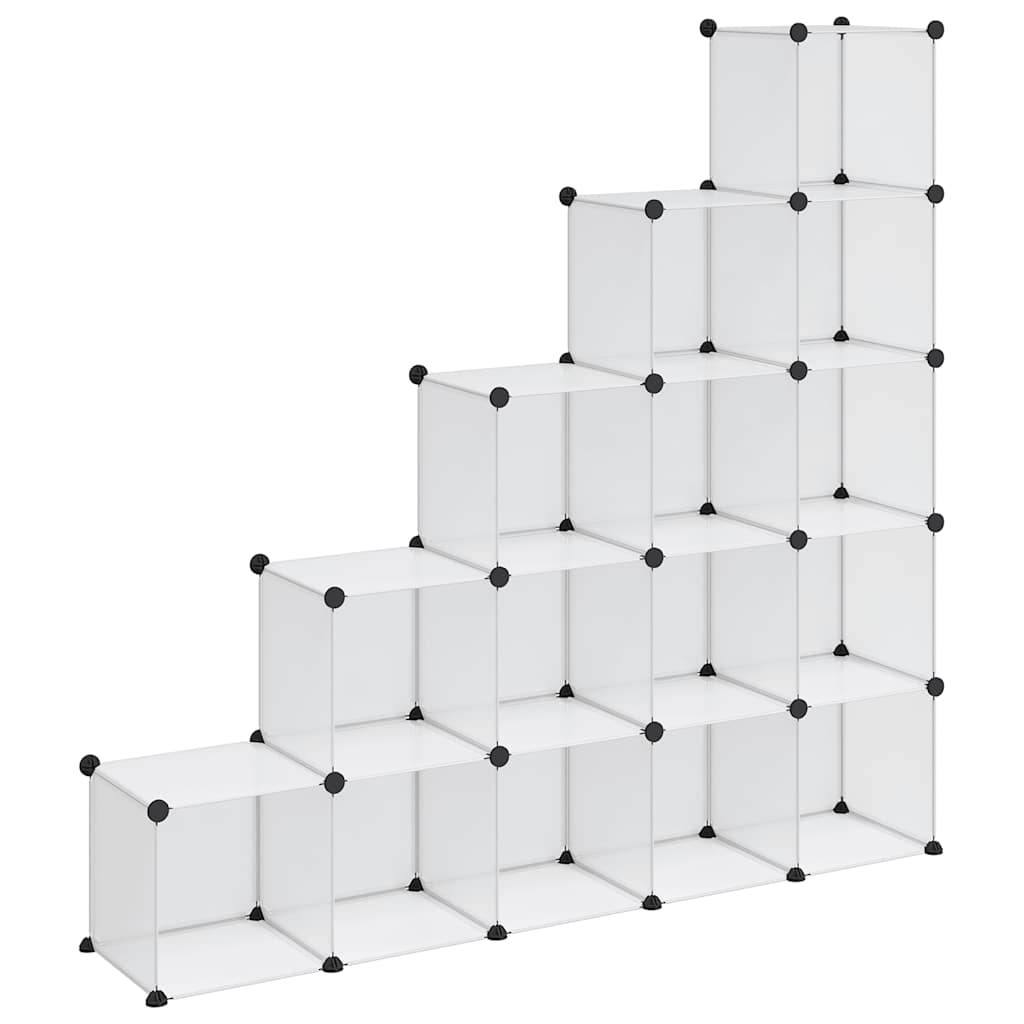 vidaXL Regalsystem mit 15 Würfeln Transparent PP