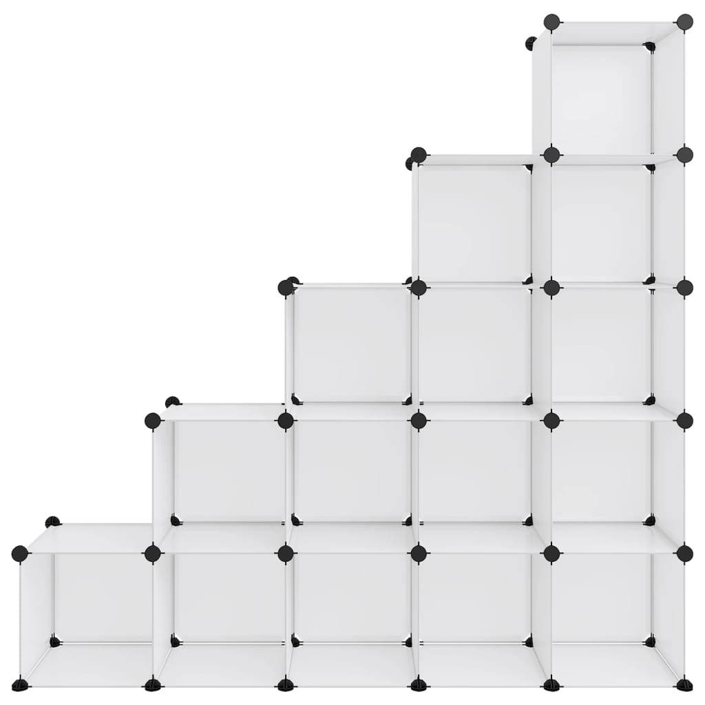 vidaXL Regalsystem mit 15 Würfeln Transparent PP