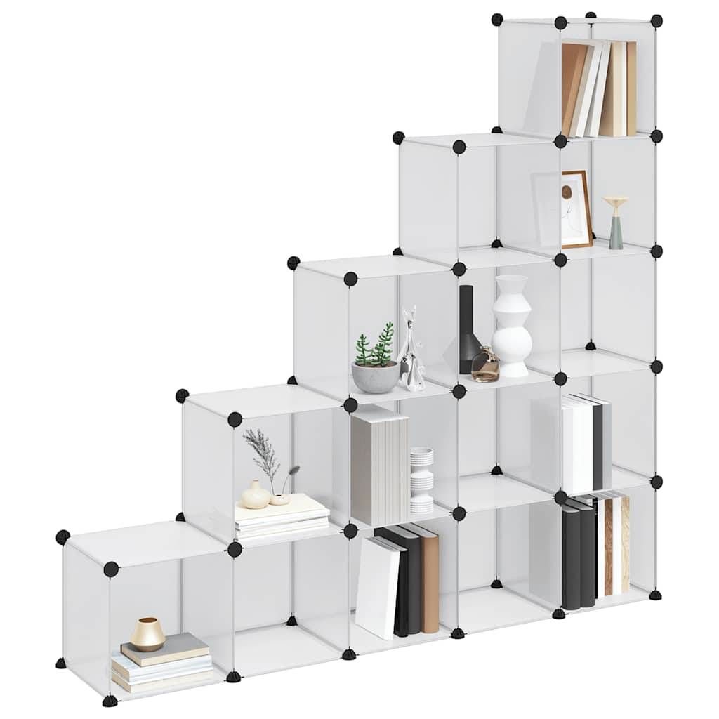 vidaXL Regalsystem mit 15 Würfeln Transparent PP