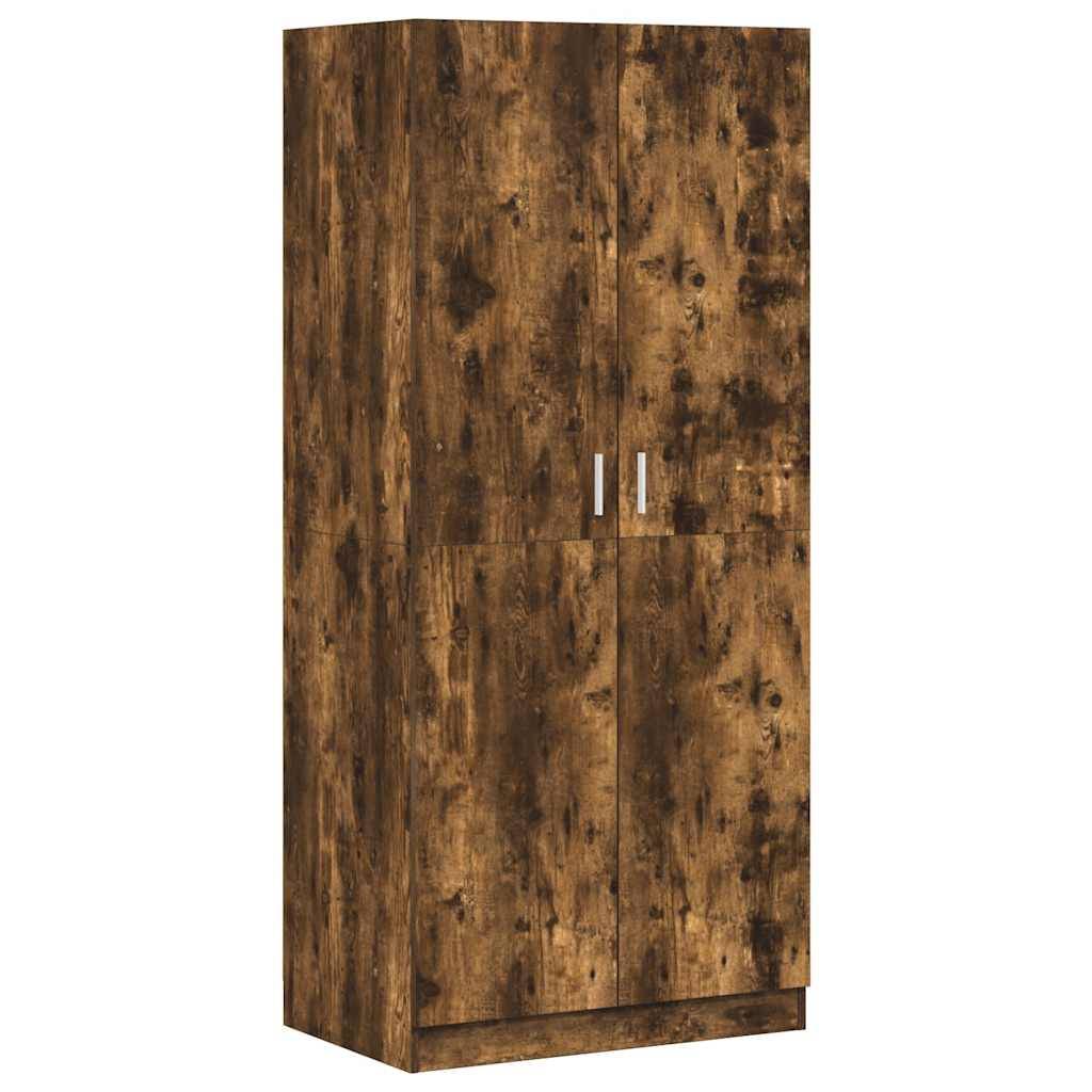 vidaXL Kleiderschrank Räuchereiche 80x52x180 cm Holzwerkstoff