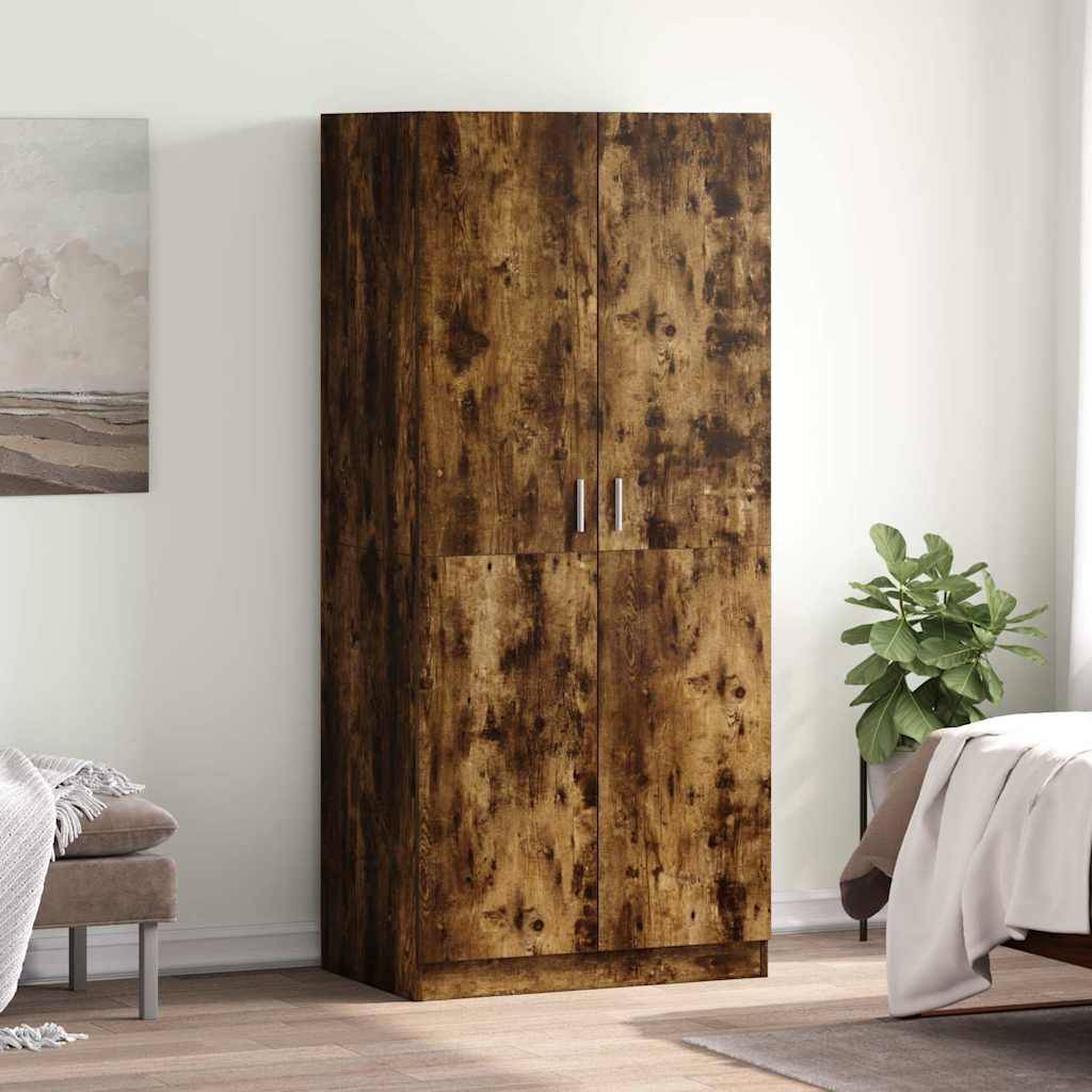 vidaXL Kleiderschrank Räuchereiche 80x52x180 cm Holzwerkstoff