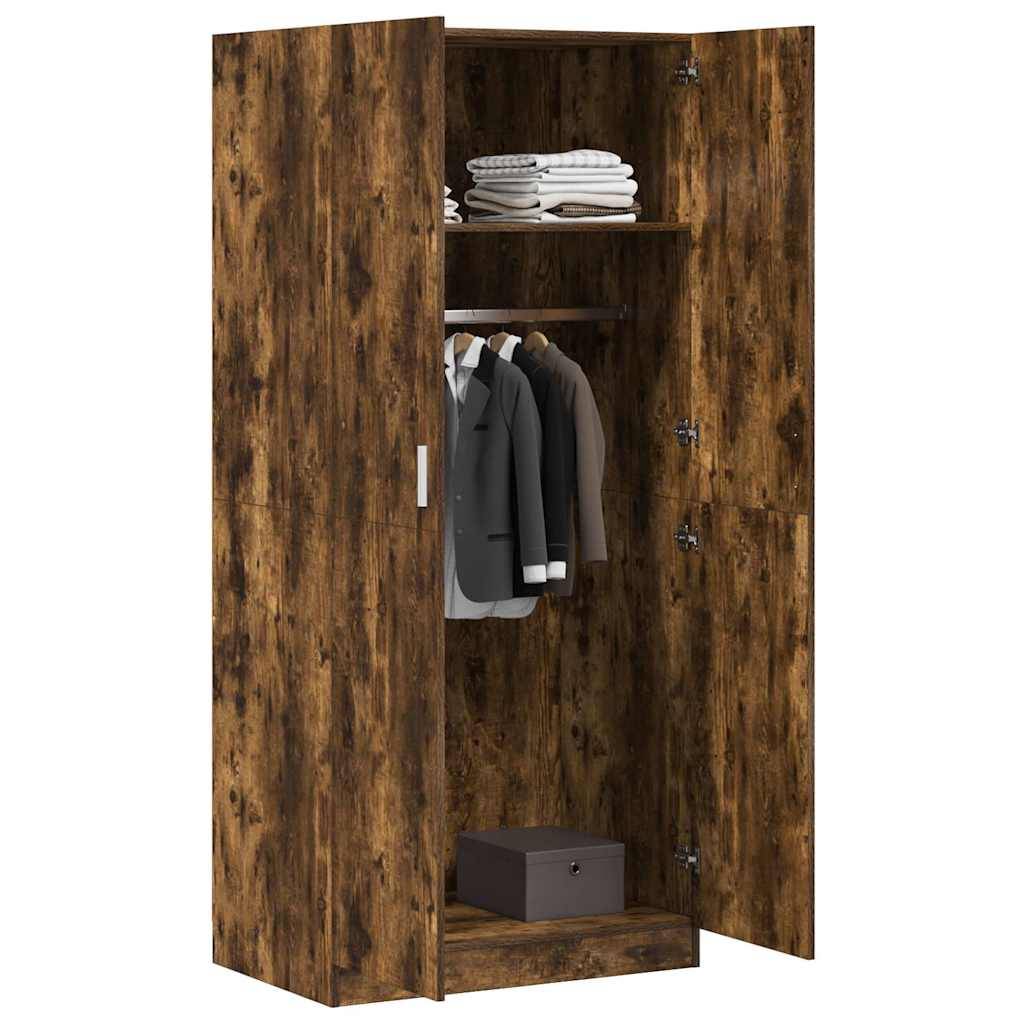 vidaXL Kleiderschrank Räuchereiche 80x52x180 cm Holzwerkstoff