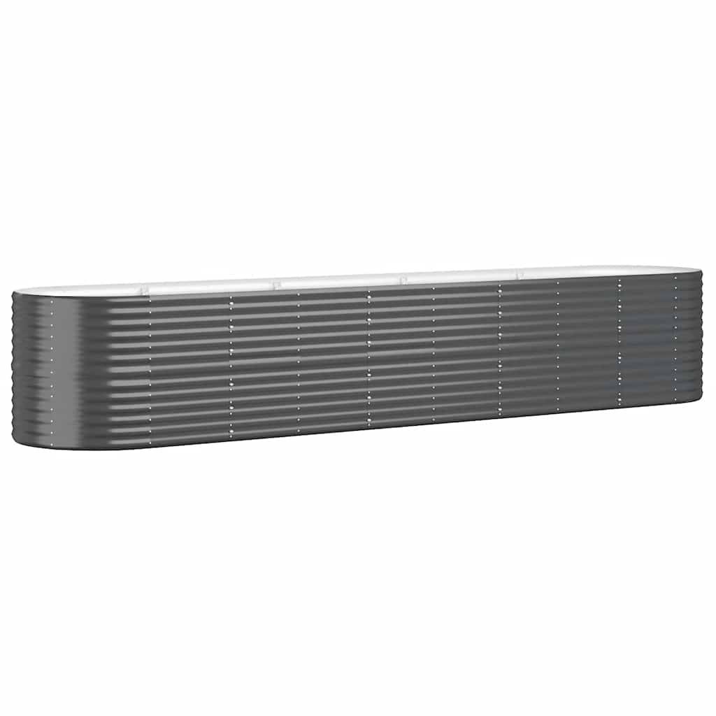 vidaXL Hochbeet Pulverbeschichteter Stahl 368x80x68 cm Anthrazit