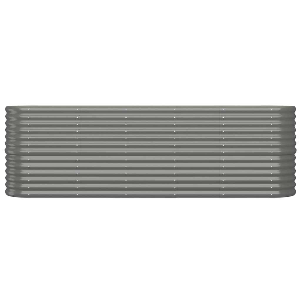 vidaXL Hochbeet Pulverbeschichteter Stahl 224x40x68 cm Grau