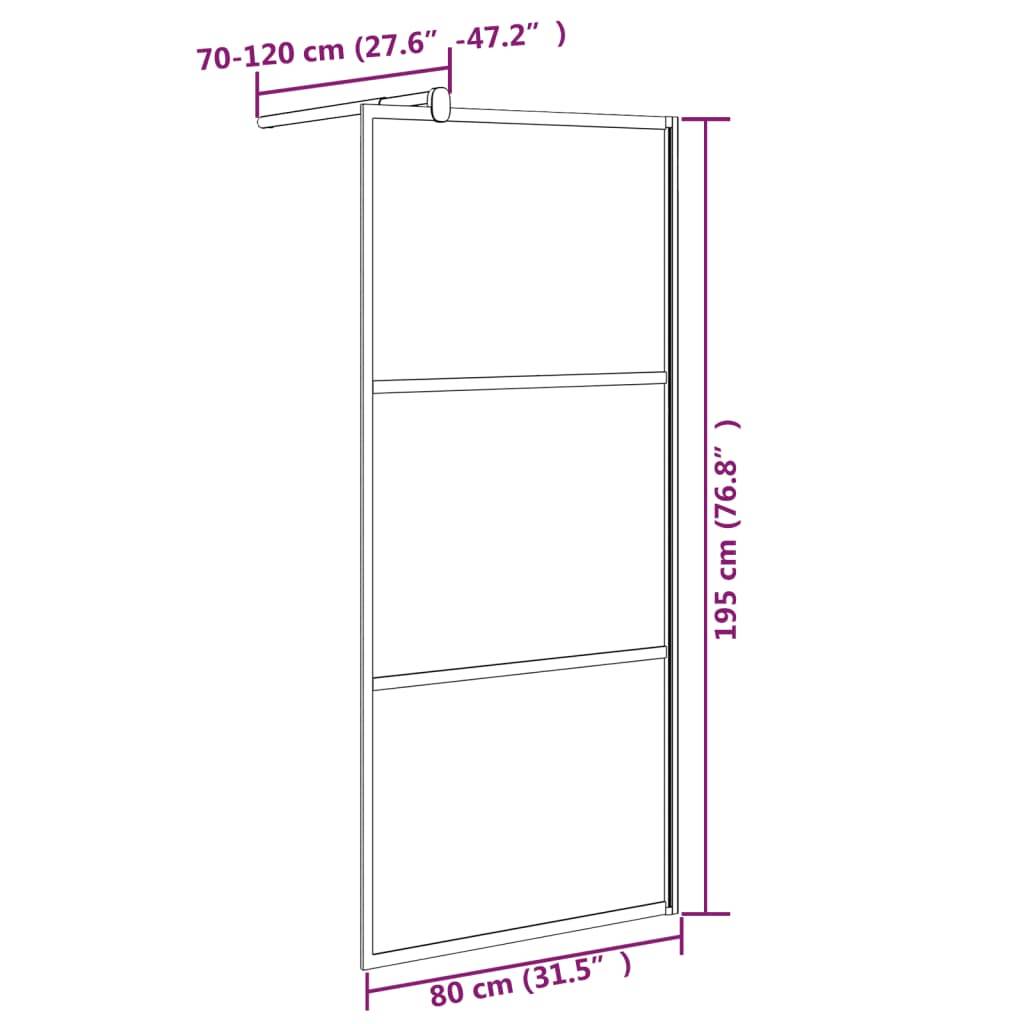 vidaXL Duschwand für Walk-In Dusche 80x195 cm ESG Steindesign Schwarz