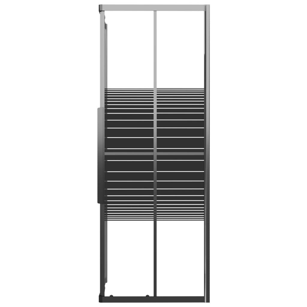 vidaXL Duschkabine mit Streifen ESG 80x80x180 cm Schwarz