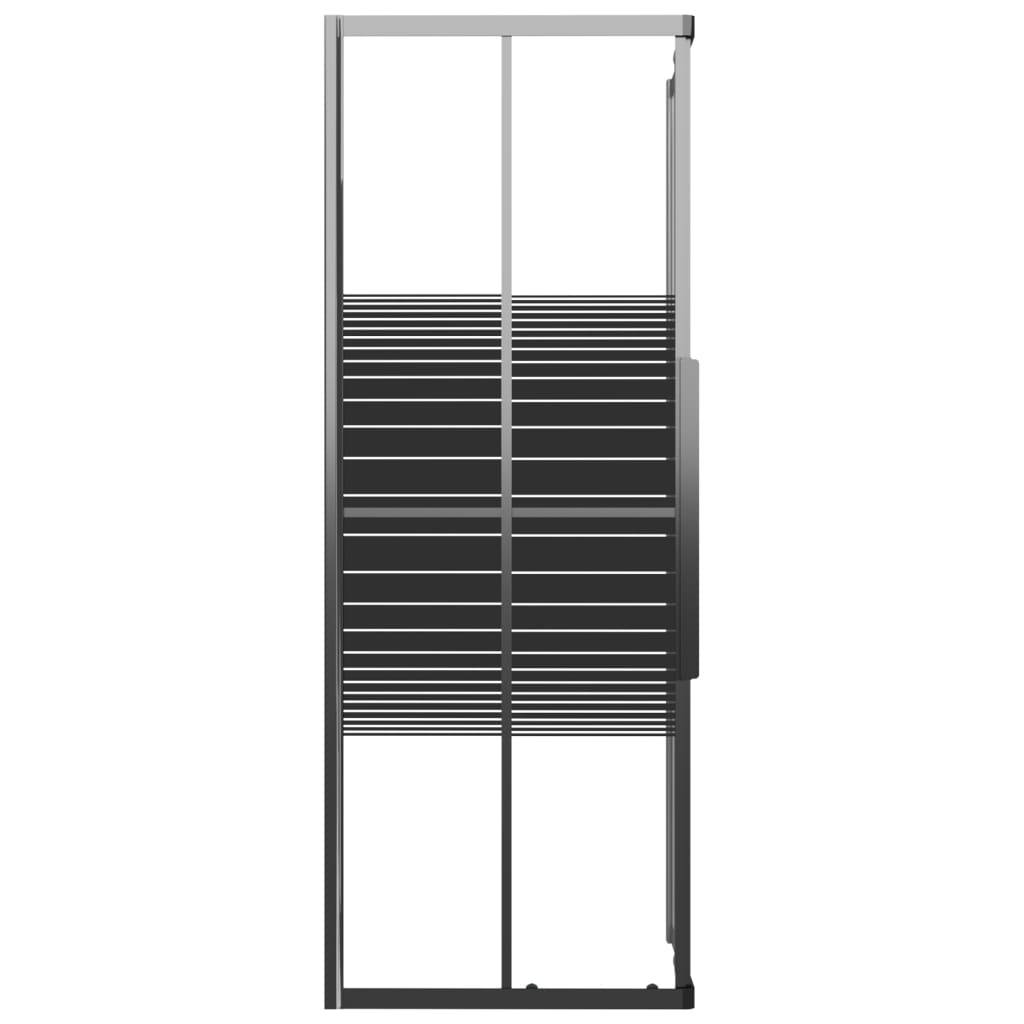 vidaXL Duschkabine mit Streifen ESG 80x80x180 cm Schwarz