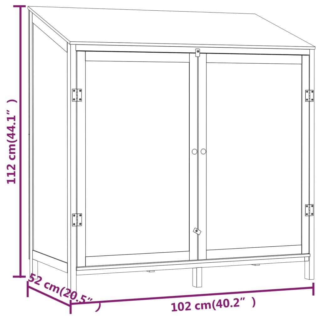 vidaXL Geräteschuppen Weiß 102x52x112 cm Massivholz Tanne