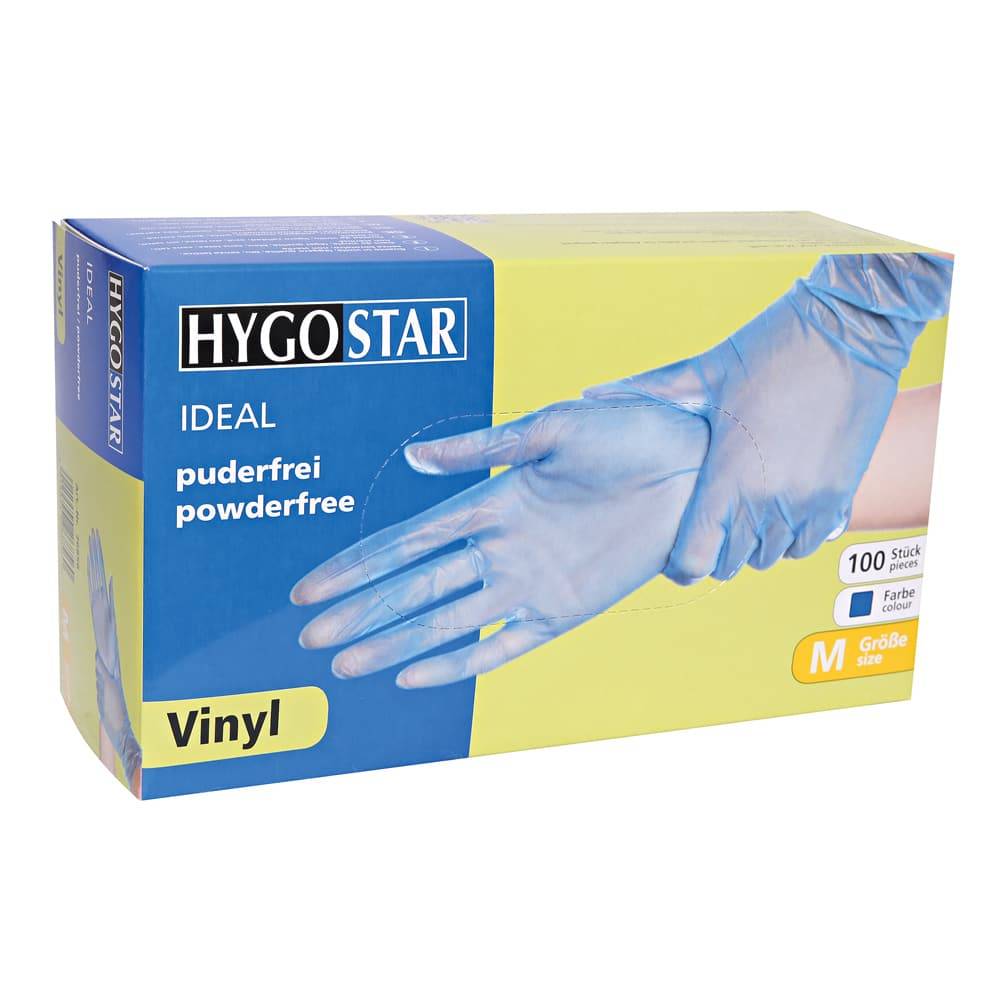 Vinyl - IDEAL Einweghandschuhe - unsteril - puderfrei, 100 Stk. S Blau