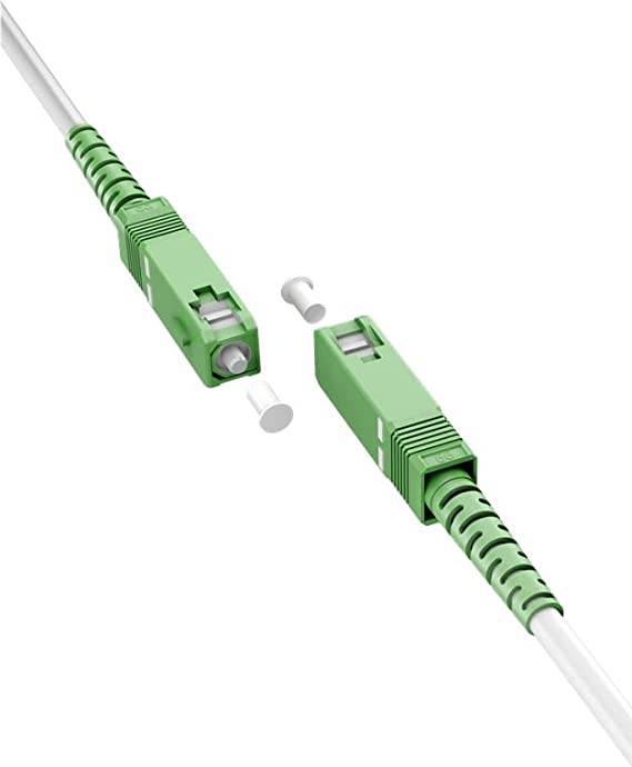 Goobay 59594 Glasfaserkabel FTTH Singlemode OS2 Simplex 100 Gbit/s SC-APC Patchkabel LWL Kabel halogenfrei Weiß, 1.00 m