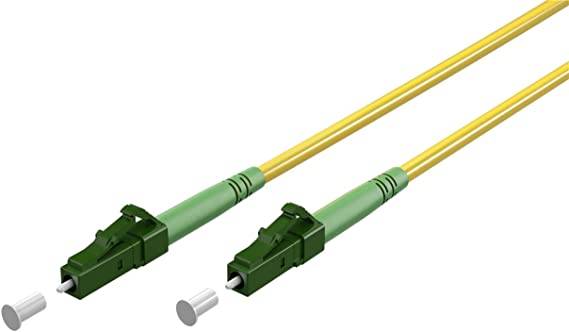 Goobay 59628 Glasfaserkabel FTTH Singlemode OS2 Simplex 100 Gbit/s LC-APC Patchkabel LWL Kabel halogenfrei Gelb, 1.00 m