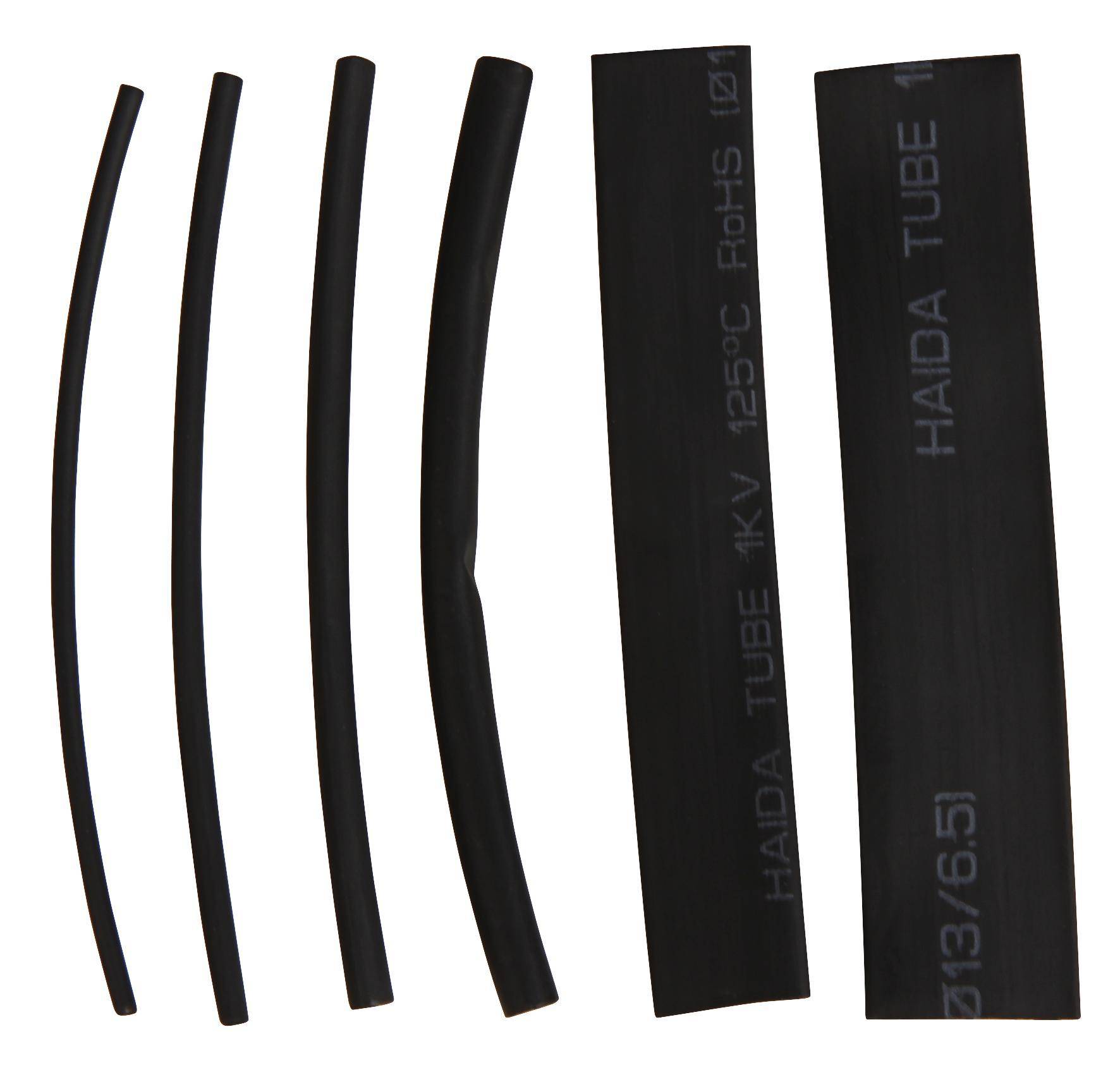 Schrumpfschlauch-Set, 100-teilig, schwarz
