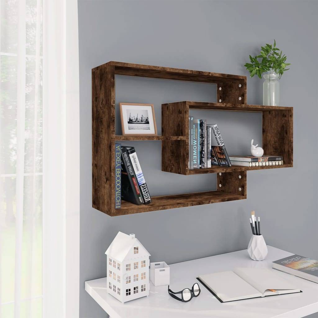 vidaXL Wandregal Räuchereiche 104x20x58,5 cm Holzwerkstoff