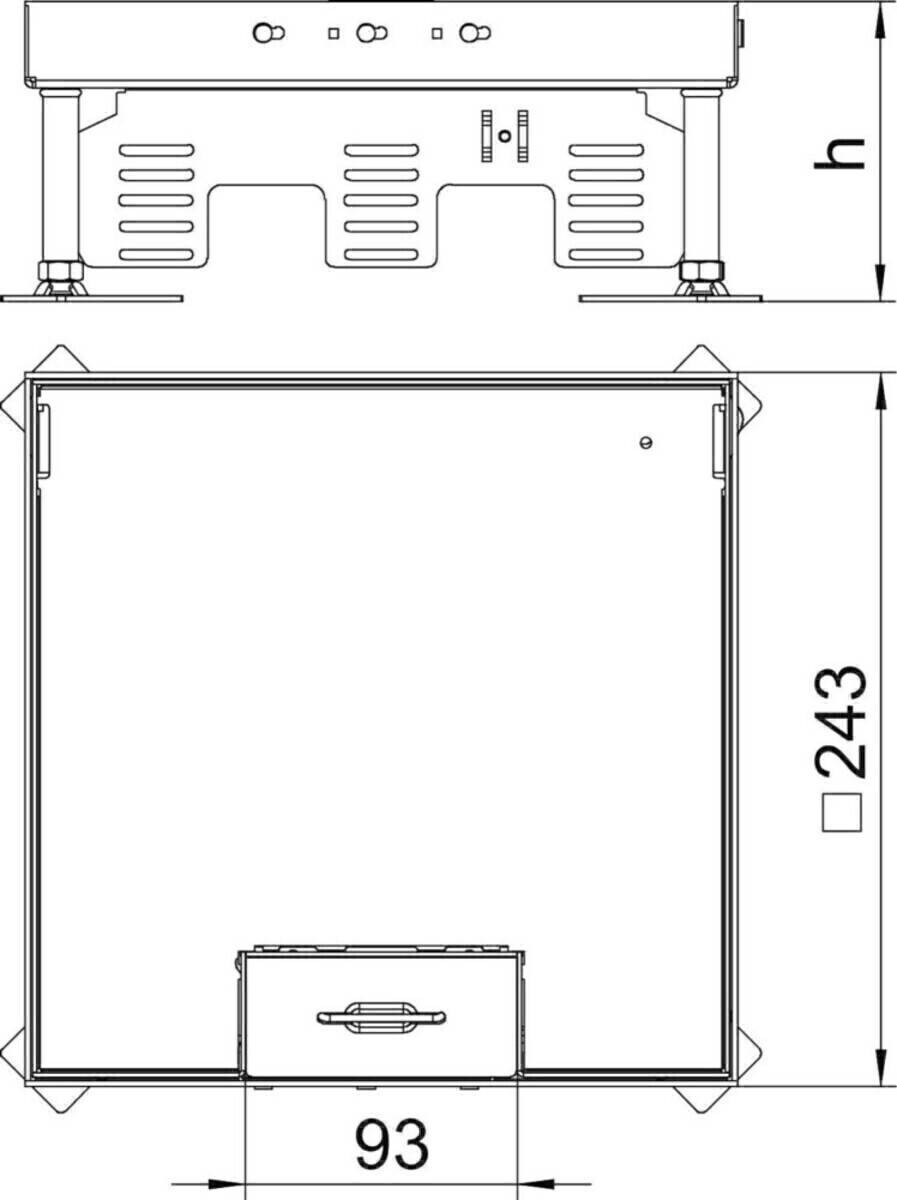 1St. OBO RKSN2 9 VS 20 7409218 Quadratische Kassette mit Schnurauslass RKSN29VS20