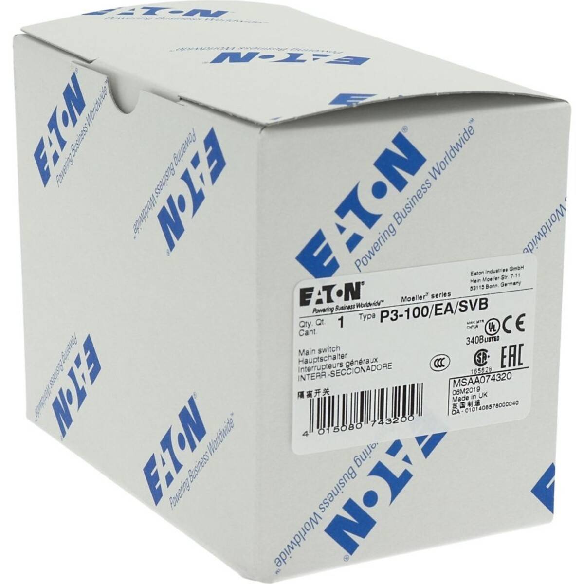 Eaton P3-100/EA/SVB Nockenschalter absperrbar 100A 690V 1 x 90° Gelb, Rot 1St.