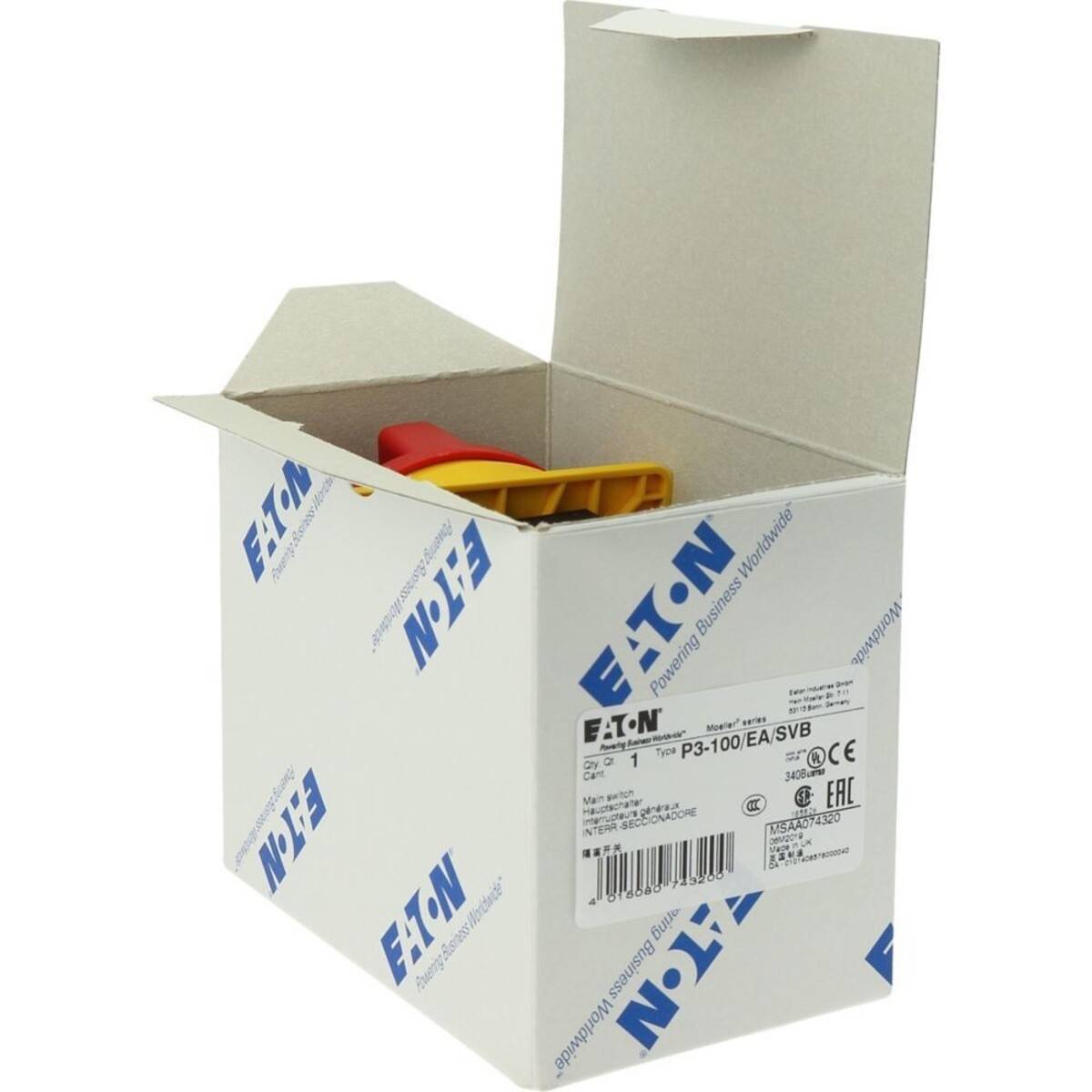 Eaton P3-100/EA/SVB Nockenschalter absperrbar 100A 690V 1 x 90° Gelb, Rot 1St.