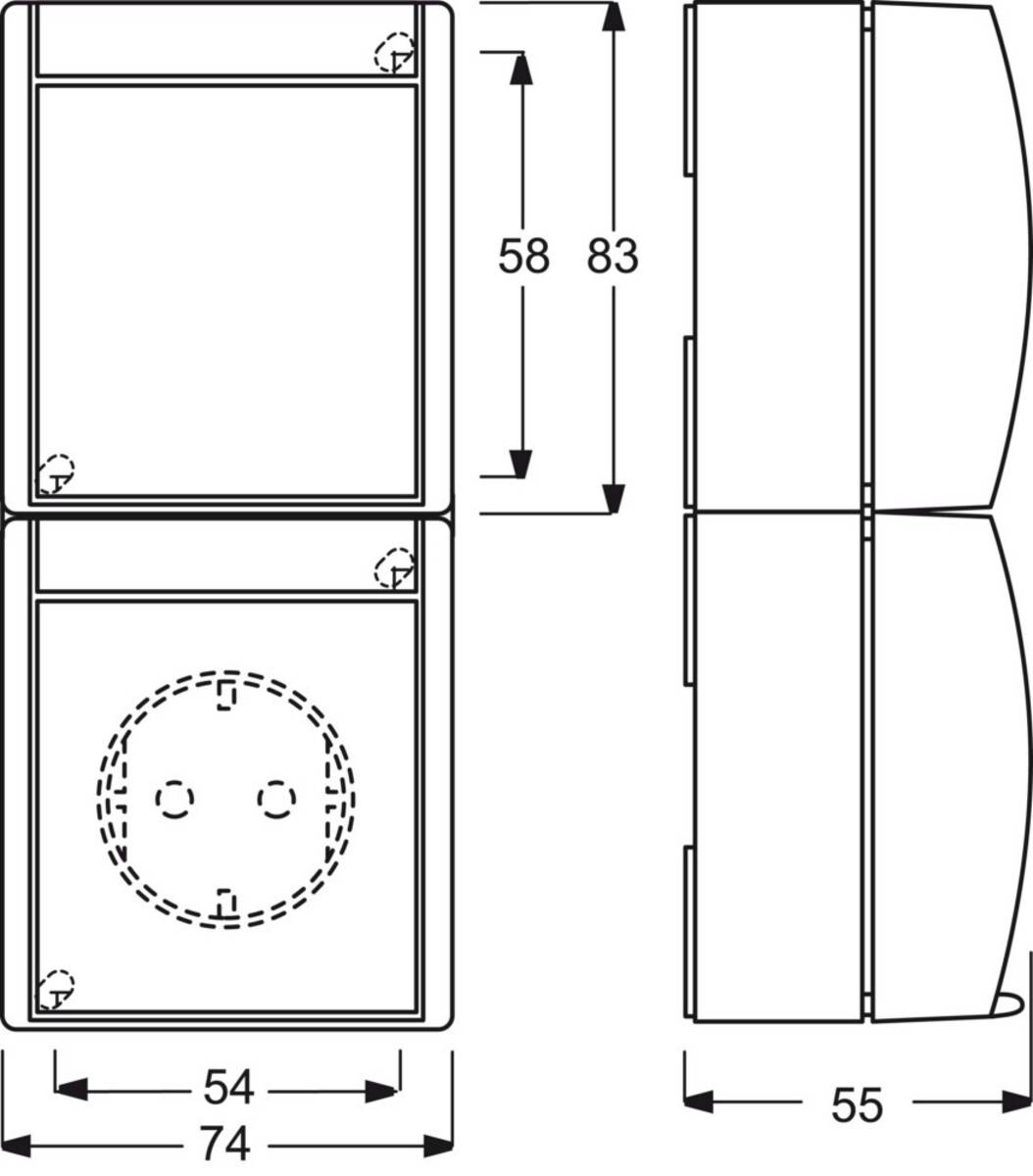 Busch-Jaeger Einsatz Schutzkontakt-Steckdose Lichtgrau (RAL 7035), Blau-Grün 2CKA001684A0330