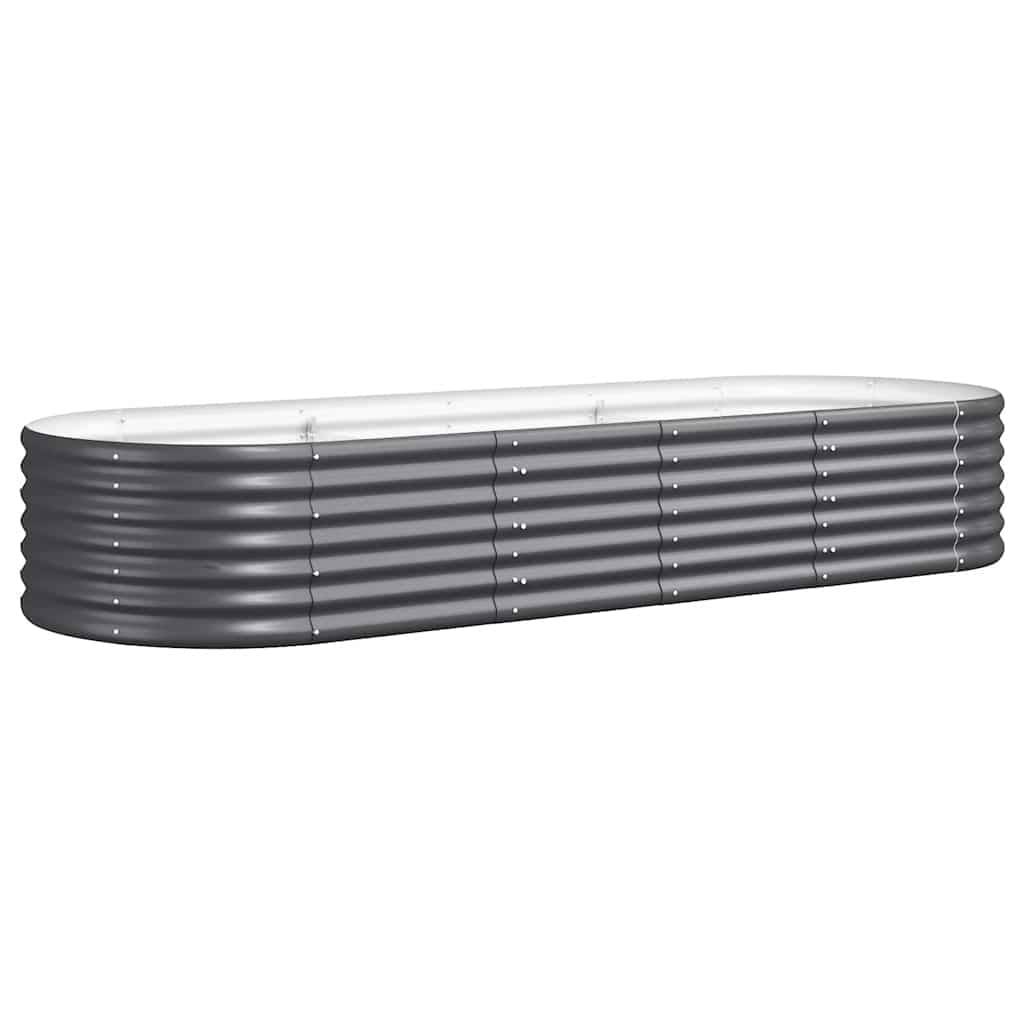 vidaXL Hochbeet Pulverbeschichteter Stahl 224x80x36 cm Anthrazit