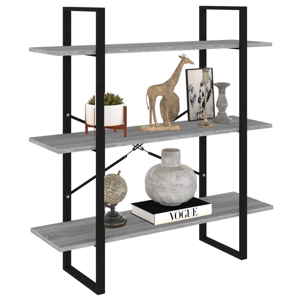 vidaXL Bücherregal Grau Sonoma 100x30x105 cm Holzwerkstoff