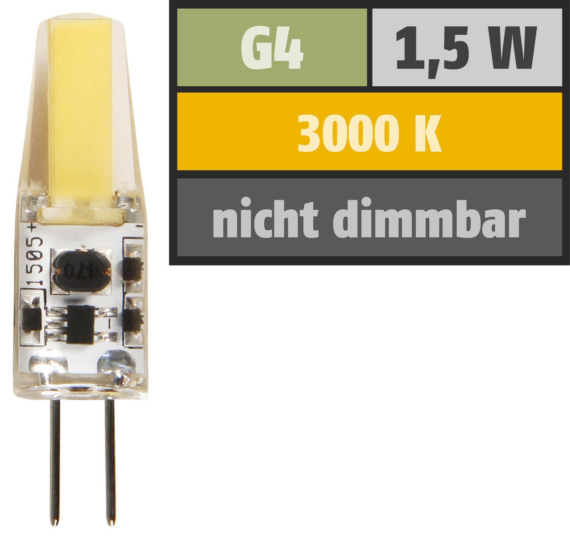 LED-Stiftsockellampe, G4, 1,5W, 200 lm, warmweiß