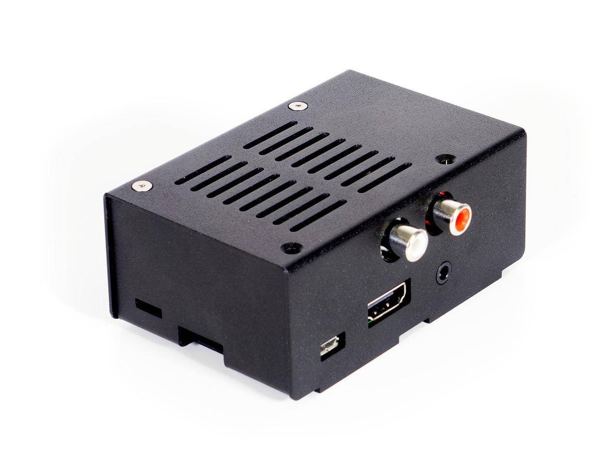 Stahl Gehäuse für HiFiBerry DAC+ und Raspberry Pi 3, 2 Modell B / B+ - Farbe: schwarz