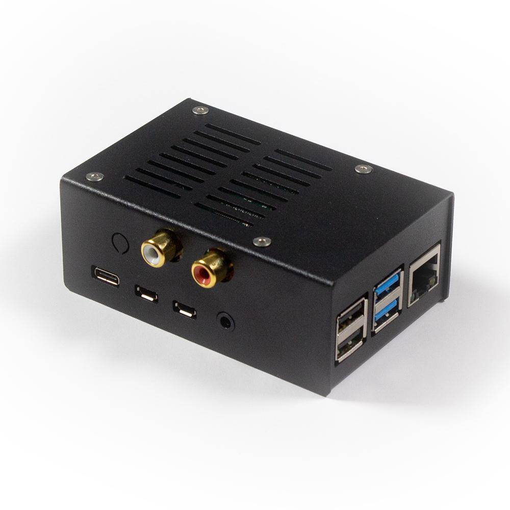 Stahl Gehäuse für HiFiBerry DAC+ ADC und Raspberry Pi 4 - schwarz