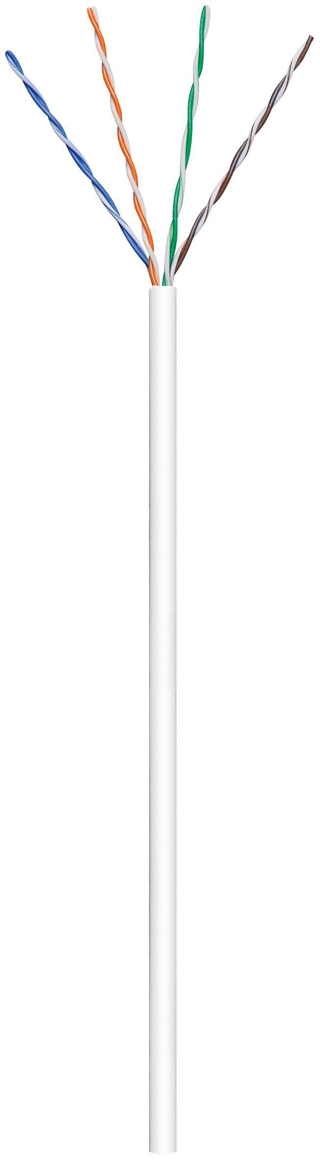 CAT 6 Netzwerkkabel, U/UTP, Weiß, 100 m - CCA, AWG 24/7 (stranded), PVC