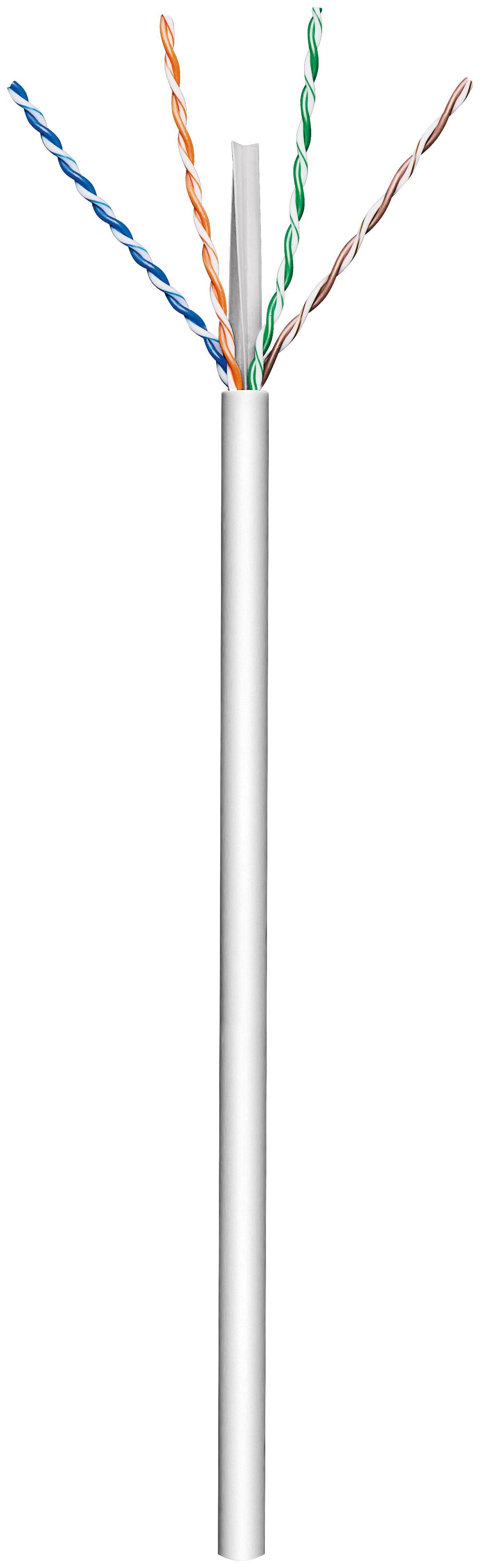 CAT 6 Netzwerkkabel, U/UTP, Grau, 100 m - CU, AWG 23/1 (solid), LSZH