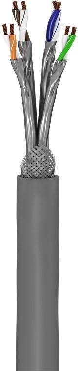 CAT 6a Netzwerkkabel, S/FTP (PiMF), Grau, 100 m - CU, AWG 26/7 (stranded), LSZH