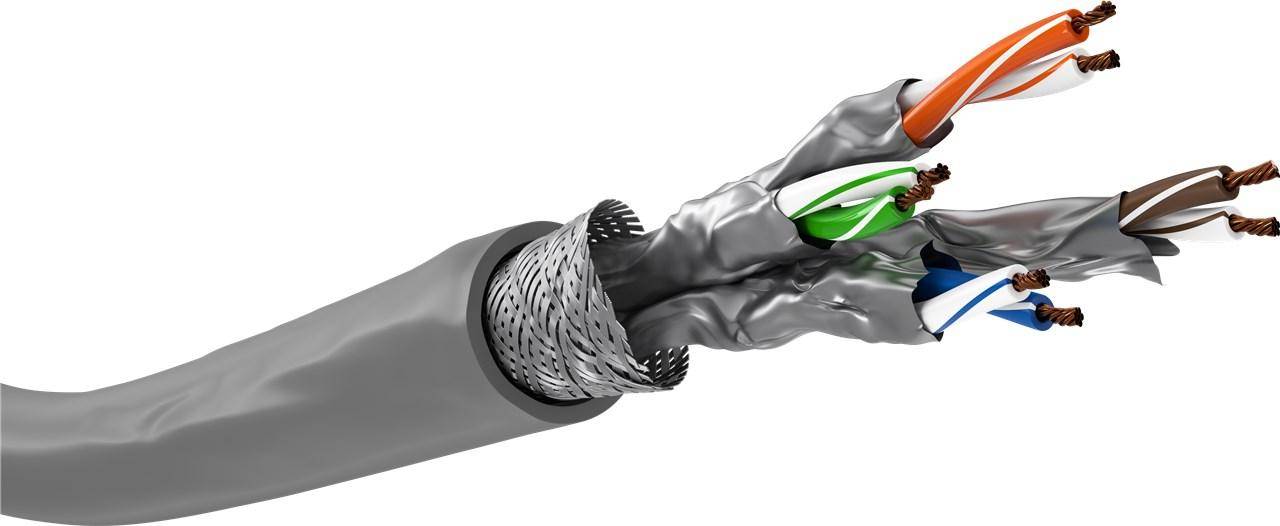 CAT 6a Netzwerkkabel, S/FTP (PiMF), Grau, 100 m - CU, AWG 26/7 (stranded), LSZH