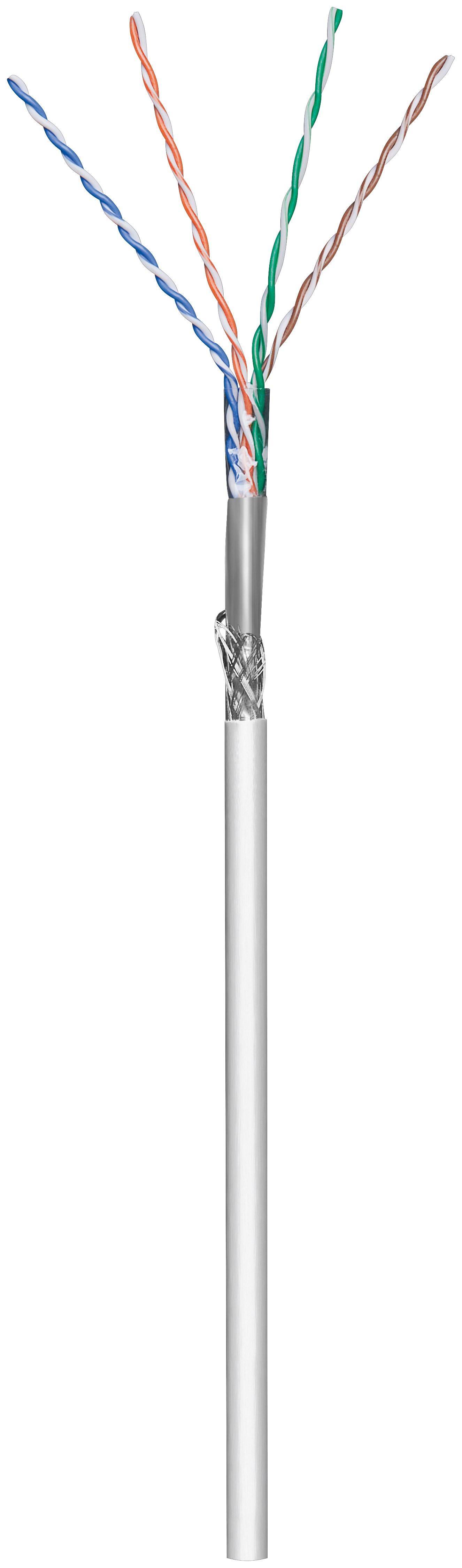 CAT 5e Netzwerkkabel, SF/UTP, Grau, 100 m - CCA Kupfergemisch, AWG 24/1 (solid), PVC