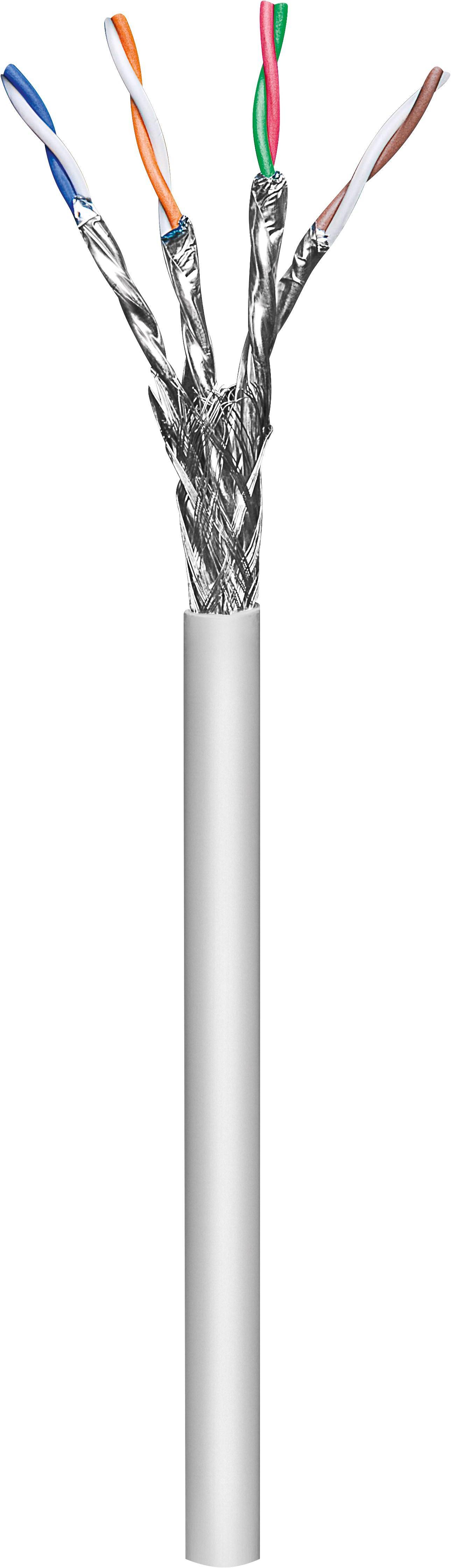 CAT 6a Netzwerkkabel, S/FTP (PiMF), Grau, 305 m - CU, AWG 26/7 (stranded), LSZH