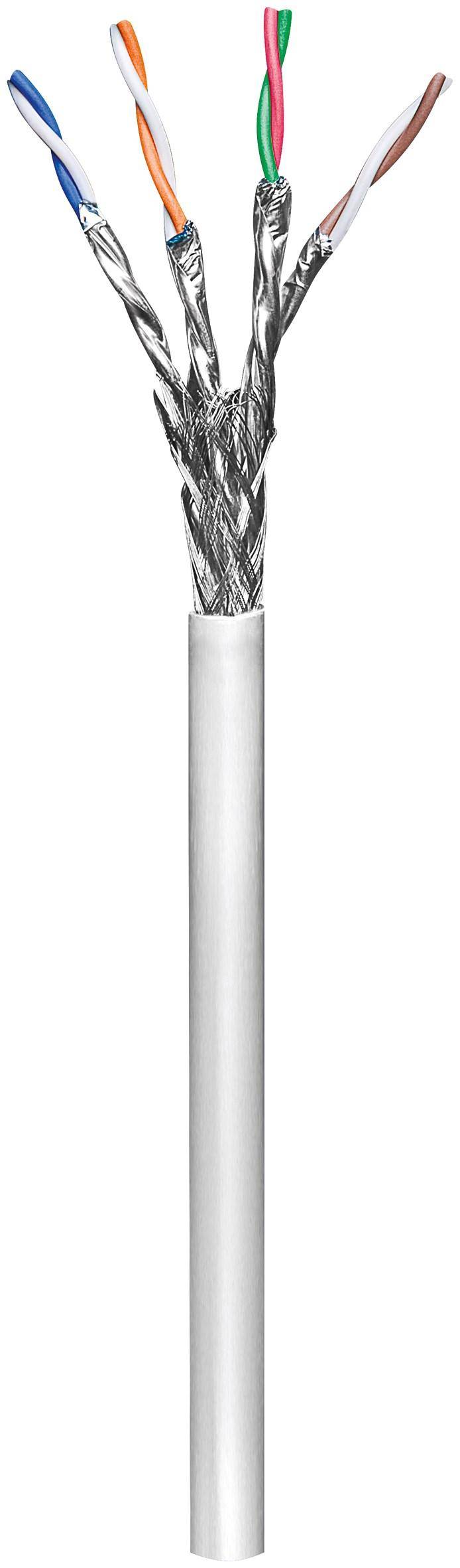 CAT 6 Netzwerkkabel, S/FTP (PiMF), Grau, 305 m - CCA Kupfergemisch, AWG 23/1 (solid), PVC