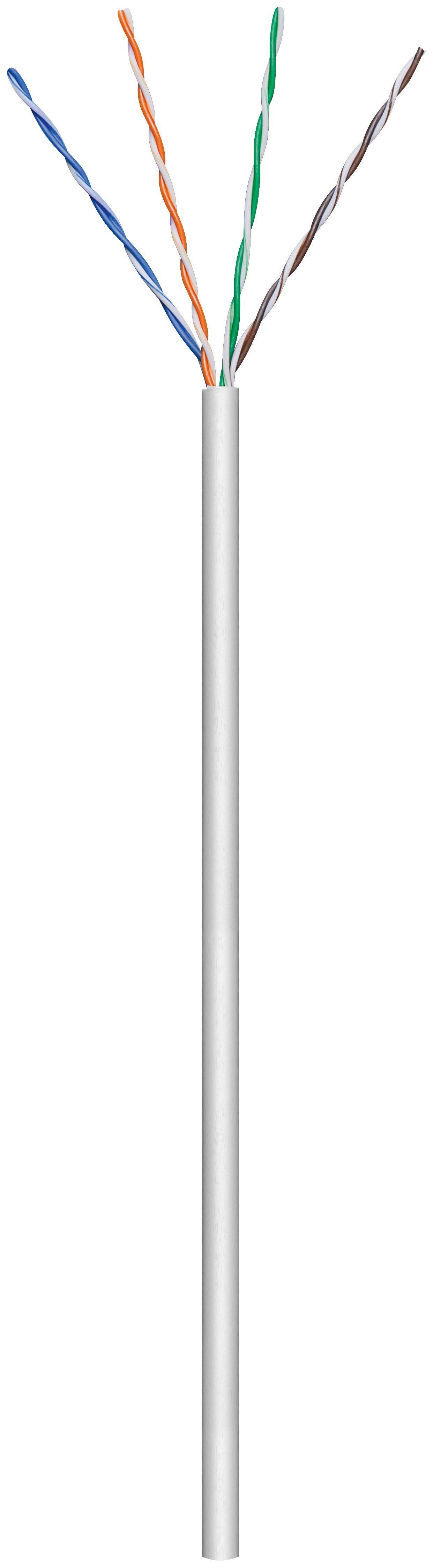 CAT 5e Netzwerkkabel, U/UTP, Grau, 305 m - CCA, AWG 26/7 (stranded), PVC