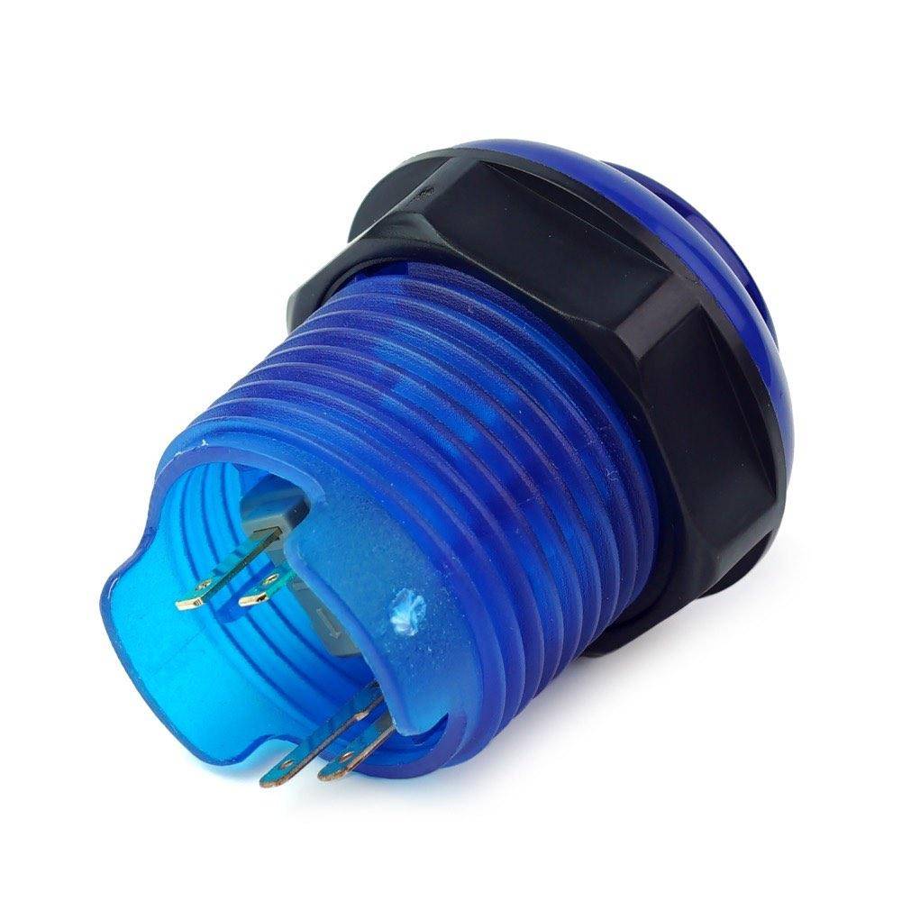 Arcade Button, 30mm, beleuchtet (LED 5V DC), transparent - Farbe: blau