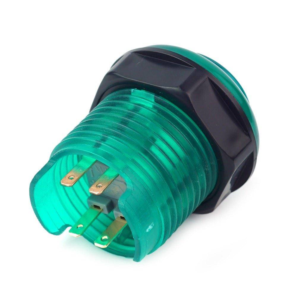 Arcade Button, 30mm, beleuchtet (LED 5V DC), transparent - Farbe: grün