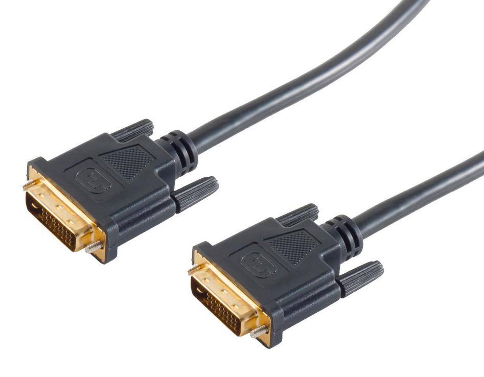 DVI Verbindungskabel DVI-D Stecker 24+1  DVI-D Stecker 24+1 schwarz - Länge: 15,0m