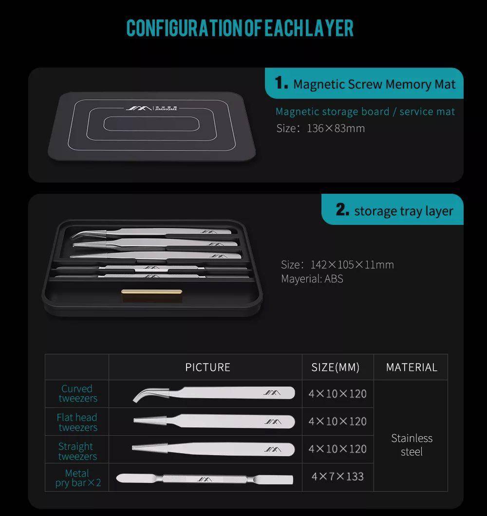 JIMIHOME FM-3, Desktop Mini Tool Station, 100-teilig