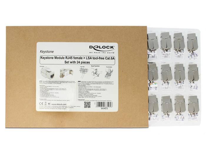Delock Keystone module - Modulare Eingabe - RJ-45 (Packung mit 24)