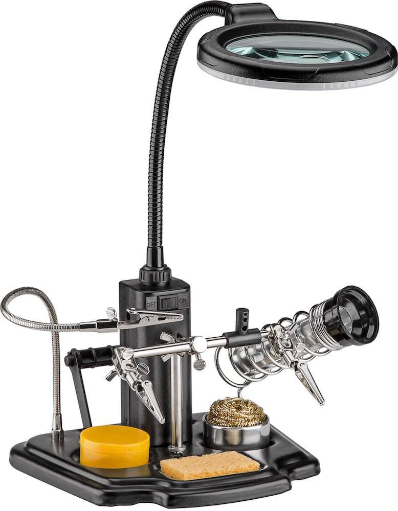 Fixpoint Löthilfe mit LED-Leuchte & Schwanenhals-Krokodilklemme inkl. Fixpoint Lötharz, zur Reinigung und besseren Verar