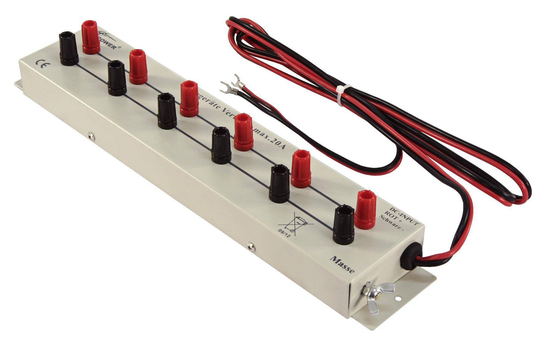 goobay DC Netzgeräte Verteilerleiste 6 -fach Gesamtleistung max.20A