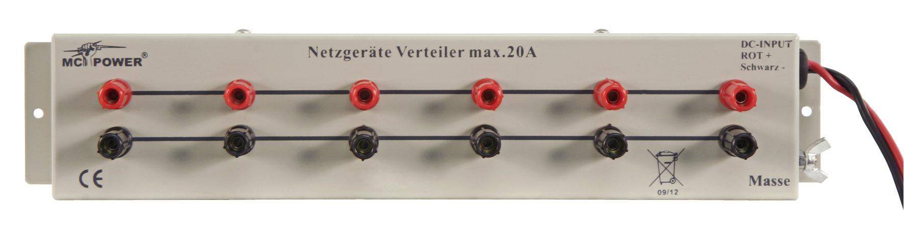 goobay DC Netzgeräte Verteilerleiste 6 -fach Gesamtleistung max.20A