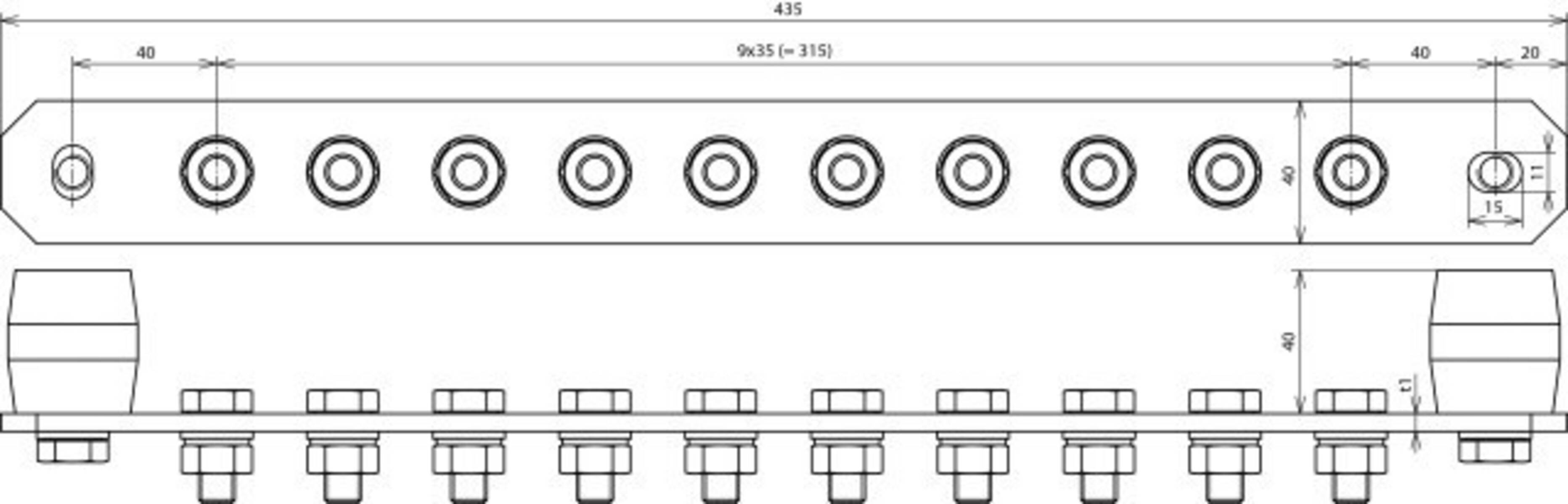 DEHN 472219 PAS I 10AP M10 V2A Industrie-Potentialschiene 1 St.