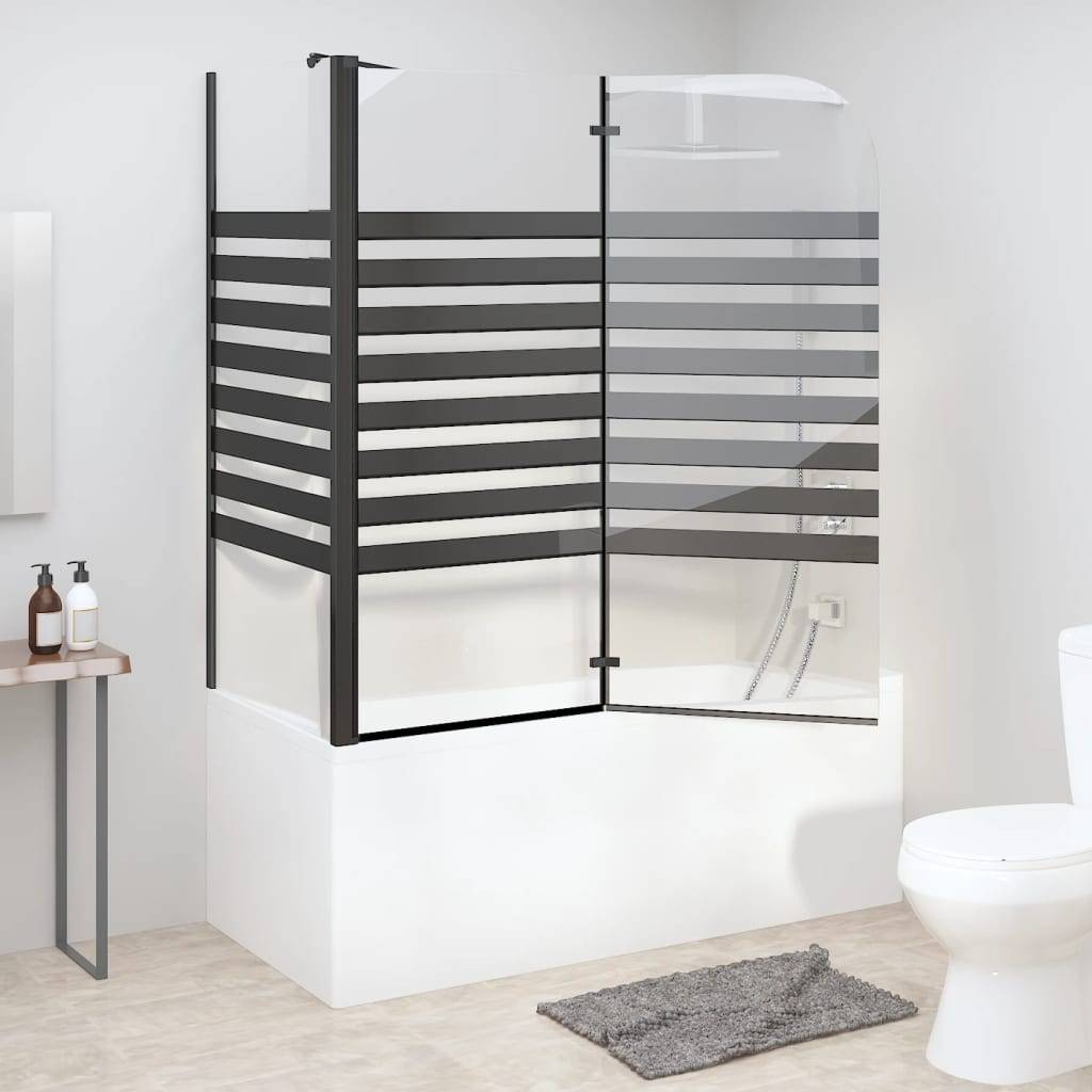 vidaXL Duschabtrennung 120x68x130 cm Hartglas Gestreift