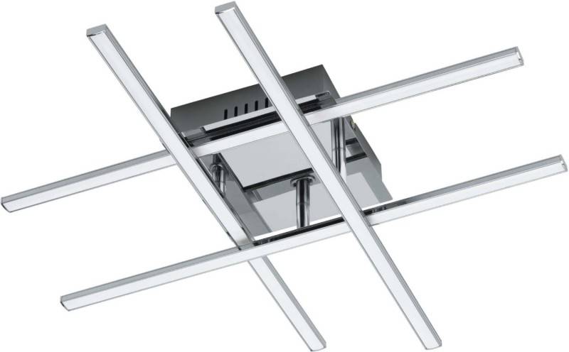 EGLO LED Deckenlampe Lasana 1, 4-flammige Deckenleuchte aus Stahl/Kunststoff, Chrom/Weiß