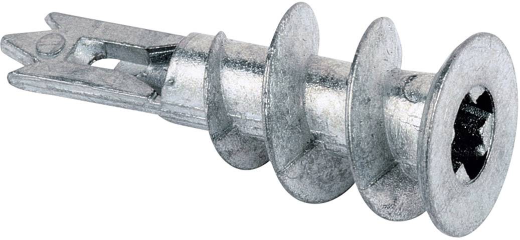 Metall-Dübel mit Gewinde und Kreuzschlitz, verwendet zur sicheren Befestigung in Wänden.
